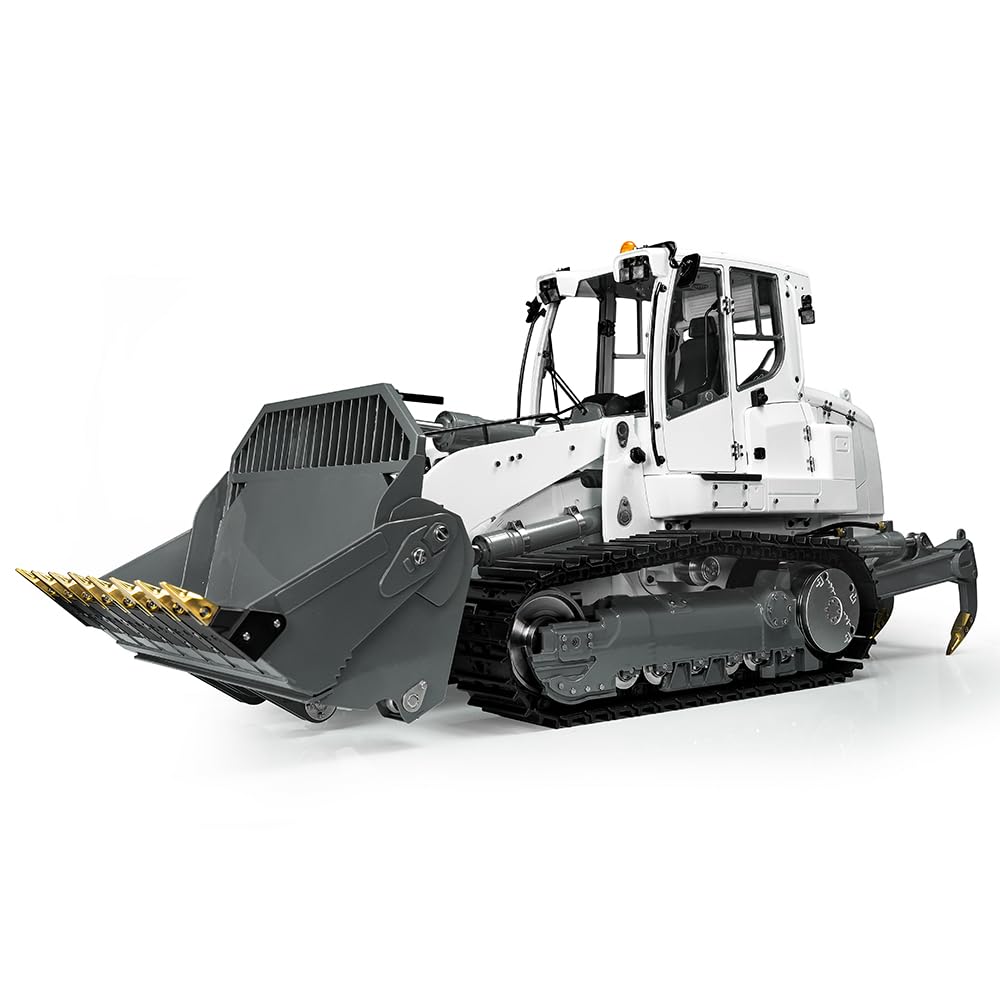 LESU 1/14 Hydraulic RC Crawler Loader RTR LR636 Electric Construction Vehicles Model Pl18Ev Lite Openable Bucket Rear Hook Painted White