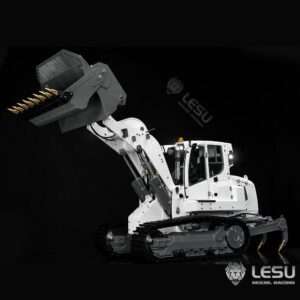 LESU 1/14 Hydraulic RC Crawler Loader RTR LR636 Electric Construction Vehicles Model Pl18Ev Lite Openable Bucket Rear Hook Painted White