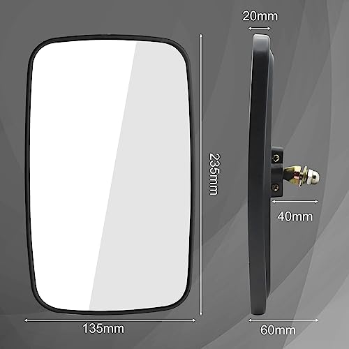 Forklift Rear View Mirrors, Square HD Wide-Angle Rearview Mirror Auxiliary Convex Mirror for Truck Trailer Forklift RV Track Loader, 23.5CM x13.5CM, 2PCS