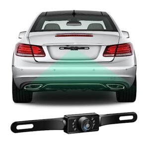 besulen car license plate reverse backup camera, 8 led waterproof back up camera, 720p clear night vision car rear view camera, car accessories universal reverse rearview cam for vehicle suv pickup