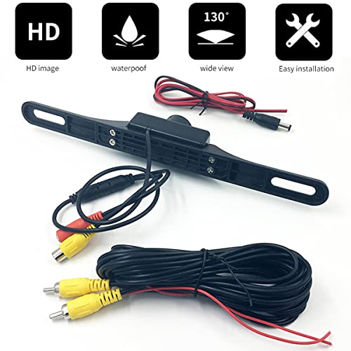 BESULEN Car License Plate Reverse Backup Camera, 8 LED Waterproof Back Up Camera, 720P Clear Night Vision Car Rear View Camera, Car Accessories Universal Reverse Rearview Cam for Vehicle SUV Pickup