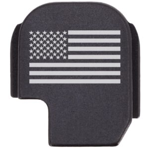 NDZ Performance Slide Cover Back Plate for Sig P365 P365X P365 XL P365 X Macro P365 Fuse 9mm .380 Laser Engraved Aluminum in Black - US Flag