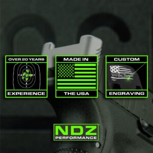 NDZ Performance Slide Cover Back Plate for Sig P365 P365X P365 XL P365 X Macro P365 Fuse 9mm .380 Laser Engraved Aluminum in Black - US Flag