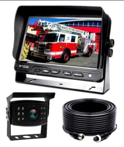 rear view backup camera system reversing kit ahd 720p wired 7" lcd monitor,night vision,ip69k waterproof camera for tractor/motorhome/bulldozer/camper/van/heavy equipment/forklift/skid loader