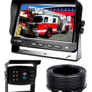 Rear View Backup Camera System Reversing Kit AHD 720P Wired 7" LCD Monitor,Night Vision,IP69K Waterproof Camera for Tractor/Motorhome/Bulldozer/Camper/Van/Heavy Equipment/Forklift/Skid Loader