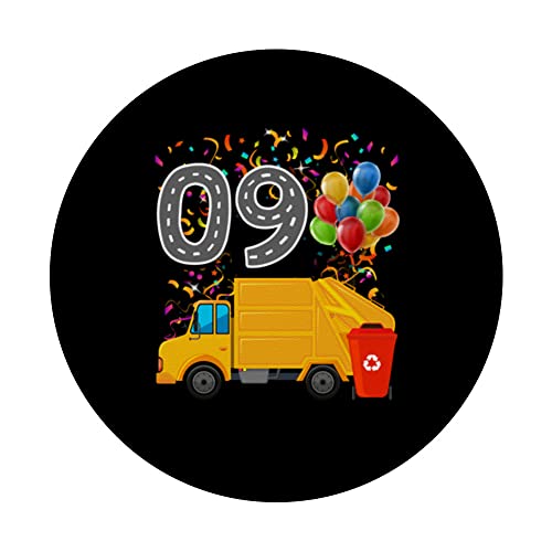 Happy O9 Birthday Rear Loader Garbage Truck PopSockets Swappable PopGrip