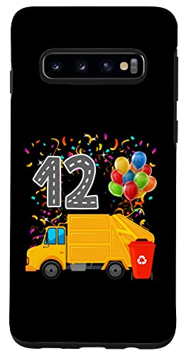 Galaxy S10 Happy 12 Birthday Rear Loader Garbage Truck Case