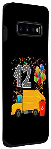 Galaxy S10 Happy 12 Birthday Rear Loader Garbage Truck Case