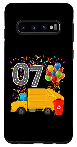 Galaxy S10 Happy O7 Birthday Rear Loader Garbage Truck Case