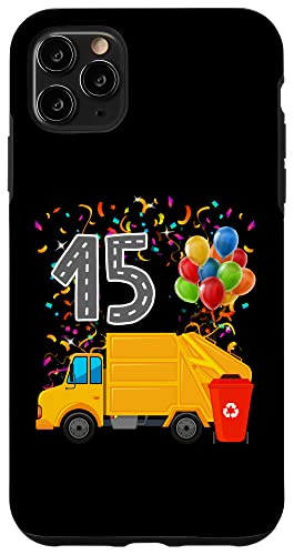 iPhone 11 Pro Max Happy 15 Birthday Rear Loader Garbage Truck Case