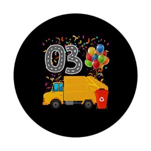 Happy O3 Birthday Rear Loader Garbage Truck PopSockets Swappable PopGrip