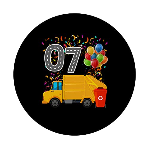 Happy O7 Birthday Rear Loader Garbage Truck PopSockets Swappable PopGrip