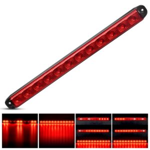 nilight led trailer light bar 16inch 12 led red running brake sequential turn signals tail light waterproof rear maker id bar for 12v trailer boat truck rv, 2 years warranty