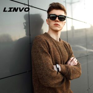 LINVO Polarized Sunglasses for Men Driving Sun glasses Shades 80's Retro Style Square