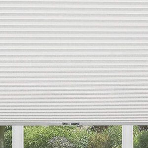 Cordless Cellular Pleated Window Shades - 35 Inch Width, 64 Inch Length - White - Light Filtering Top-Down Honeycomb Pull Down Blinds for Windows and Skylights by Achim Home Decor