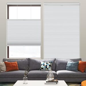 Changshade Blackout Cellular Shades Cordless, Top Down Bottom Up Blinds for Windows, 1.5" Single Cell Pleated Honeycomb Window Shades for Bedroom, Child Room,36" Width x72 Height,White