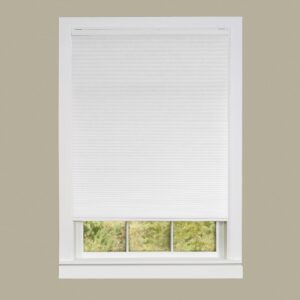 Cordless Light Filtering Cellular Pleated Window Shades - 45 Inch Width, 64 Inch Length (White) - Room Darkening Top-Down Honeycomb Pull Down Blinds for Windows and Skylights by Achim Home Decor