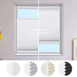 MYshade Top Down Bottom Up Shades Light Filtering Shades Cordless Blinds for Indoor Windows Honeycomb Cellular Sheer Window Blinds & Shades Easy to Install 36" W X 72" H (White)