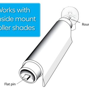 Redi Shade No Tools Simple Slide Inside Mount Roller Shade Bracket, White, 2 Pack