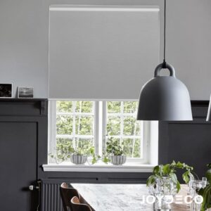 Joydeco 100% Blackout Roller Shade, Window Blind with Thermal Insulated, UV Protection Fabric, Total Blackout Roller Blind for Office and Home, Easy to Install, Light Grey,34" W x 75" H