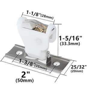 Cutelec 4pcs Cord Lock Mechanism for 3 line Swivel Type White Plastic and Stainless Steel Bracket for Roman Blinds Woven Wood Shades and Bamboo Blinds