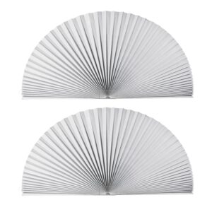 arch window light fully blocking pleated shade blinds for semi-circle arch window easy to cut and install, 72” x 36”, white,pack of 2