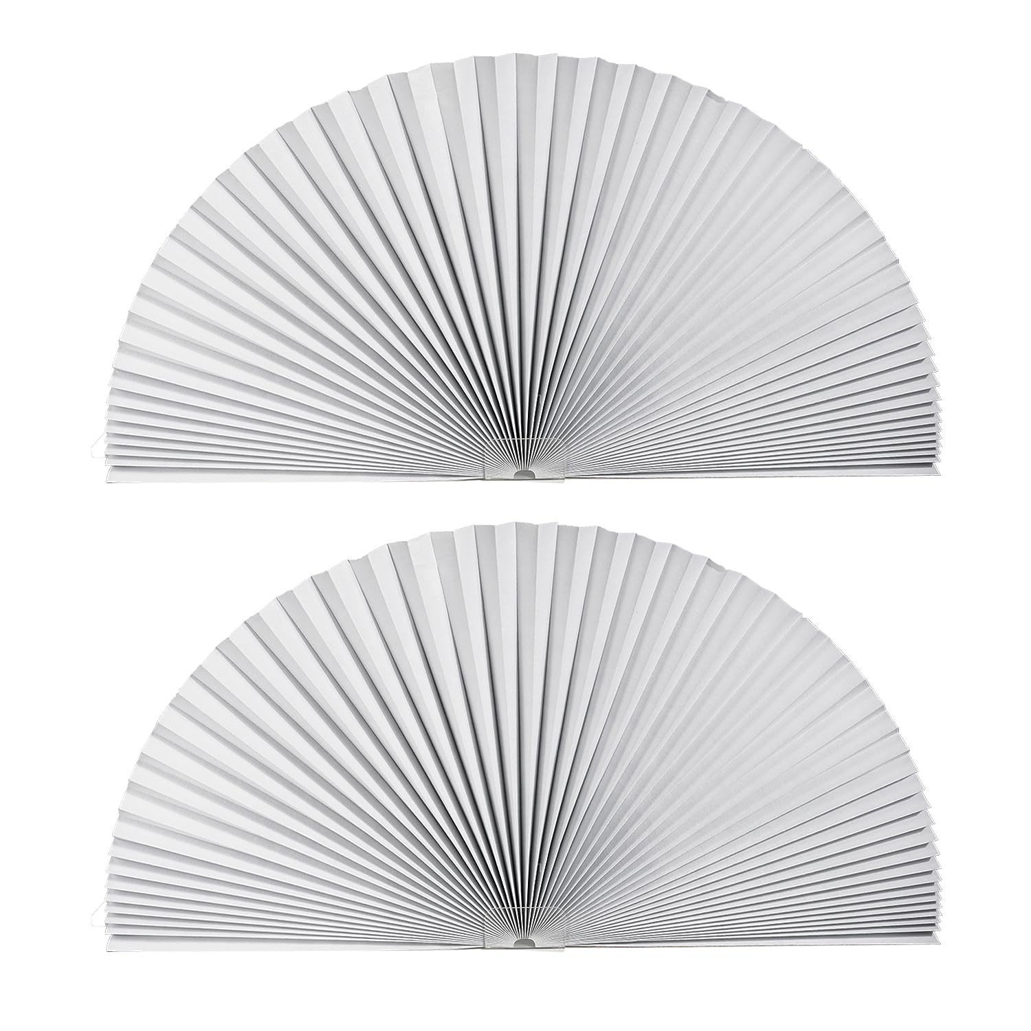 Arch Window Light Fully Blocking Pleated Shade Blinds for semi-Circle Arch Window Easy to Cut and Install, 72” x 36”, White,Pack of 2