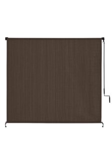 vicllax outdoor roller shade, patio cordless blinds roll up shade (8' w x 8' l), mocha