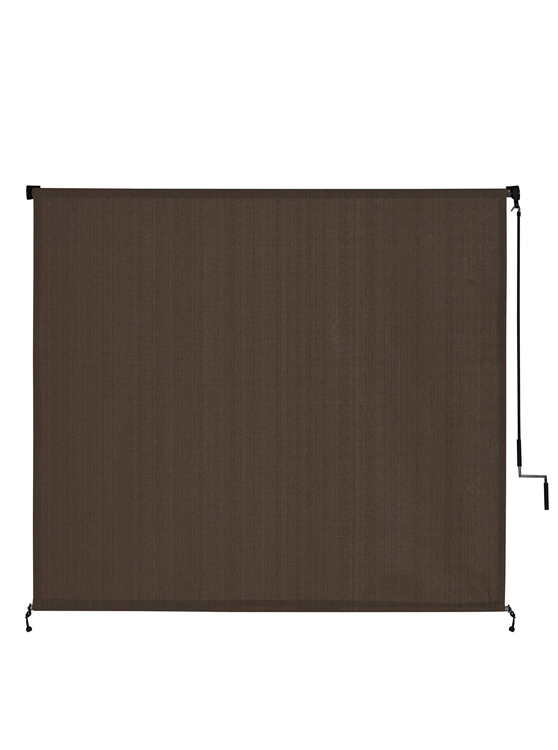 VICLLAX Outdoor Roller Shade, Patio Cordless Blinds Roll Up Shade (8' W X 8' L), Mocha