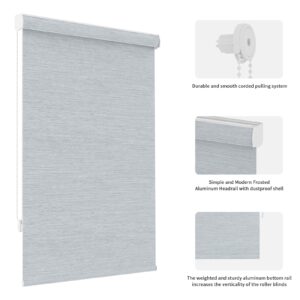 MYshade Custom Roller Window Shades Blackout, Roller Shades for Windows Corded, Sun Blocking Privacy Protection Fabric Roller Blinds for Home or Office Easy to Install