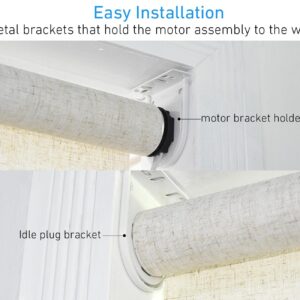 Rollerhouse 38/40mm Roller Blind Repair Kit, Mount Window Shade Brackets, Curtain Roller Blind Accessories for Electric Blinds with 1 1/2" Tube, 1 Pair, White