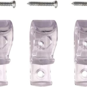 Amazing Drapery Hardware Clear Cord Guides, Set of 3 (Screws Included), for Roller and Roman Shades - Child and Household Safety Solution