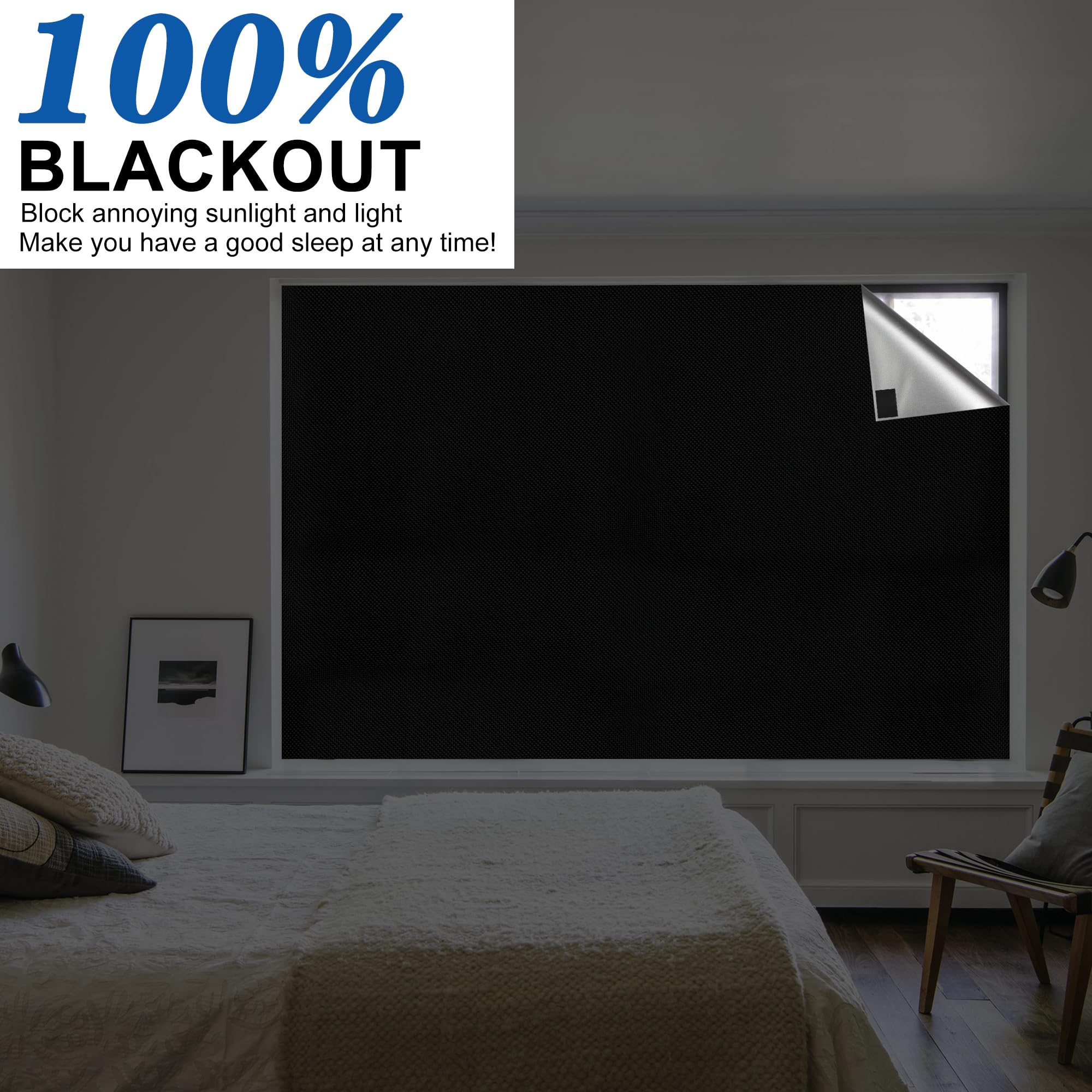 Blackout Shades for Windows(39" x 57"), Marsheepy 100% Blackout Blinds for Windows, Portable Blackout Curtains, Room Darkening Shades for Baby Nursery, Bedroom, Dorm Room, Office or Travel Use