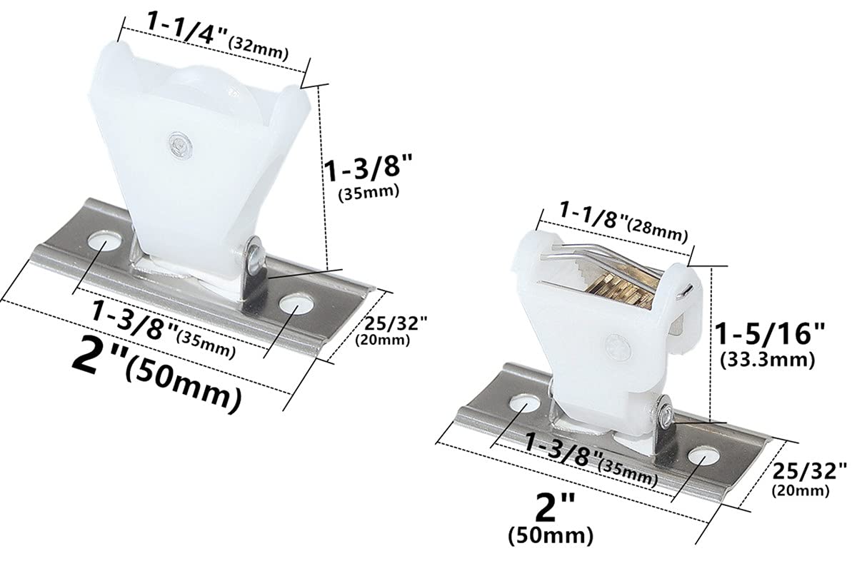 4pcs Cord Lock Mechanism 3 line and Cord Idler Pulley Swivel Type White Plastic and Stainless Steel Bracket for Roman Blinds Woven Wood Shades and Bamboo Blinds