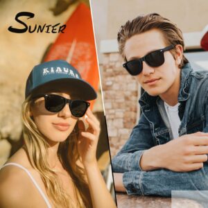 Sunier Sunglasses Men Women Polarized Blenders Eyewear 80's Retro Classic Square Frame Shades SR003