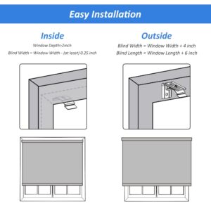 LUCKUP Blackout Cordless Roller Shades for Windows, Room Darkening Free-Stop Pull Down Rolling Blinds, Waterproof Thermal Insulated Window Shades for Home & Office, White, 34" W x 72" L