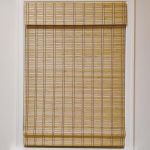 TJ Global Cordless Bamboo Window Blind Sun Shade, Light Filtering Roman Shades (Natural Bamboo, W42 X L64)