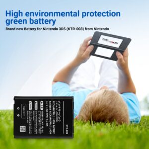 Xahpower New 3DS Battery Pack, 1400mAh Replacement Rechargeable Lithium-ion Battery KTR-003 Compatible with Nintendo New 3DS