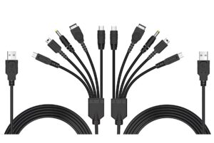 ＲＵＥＩＵＲＩ 2 pack 5 in 1 usb charger cable for ds lite/wii u/new 3ds xl,3ds xl,2ds,dsi xl,nds/gba sp(gameboy advance sp),psp 1000 2000 3000