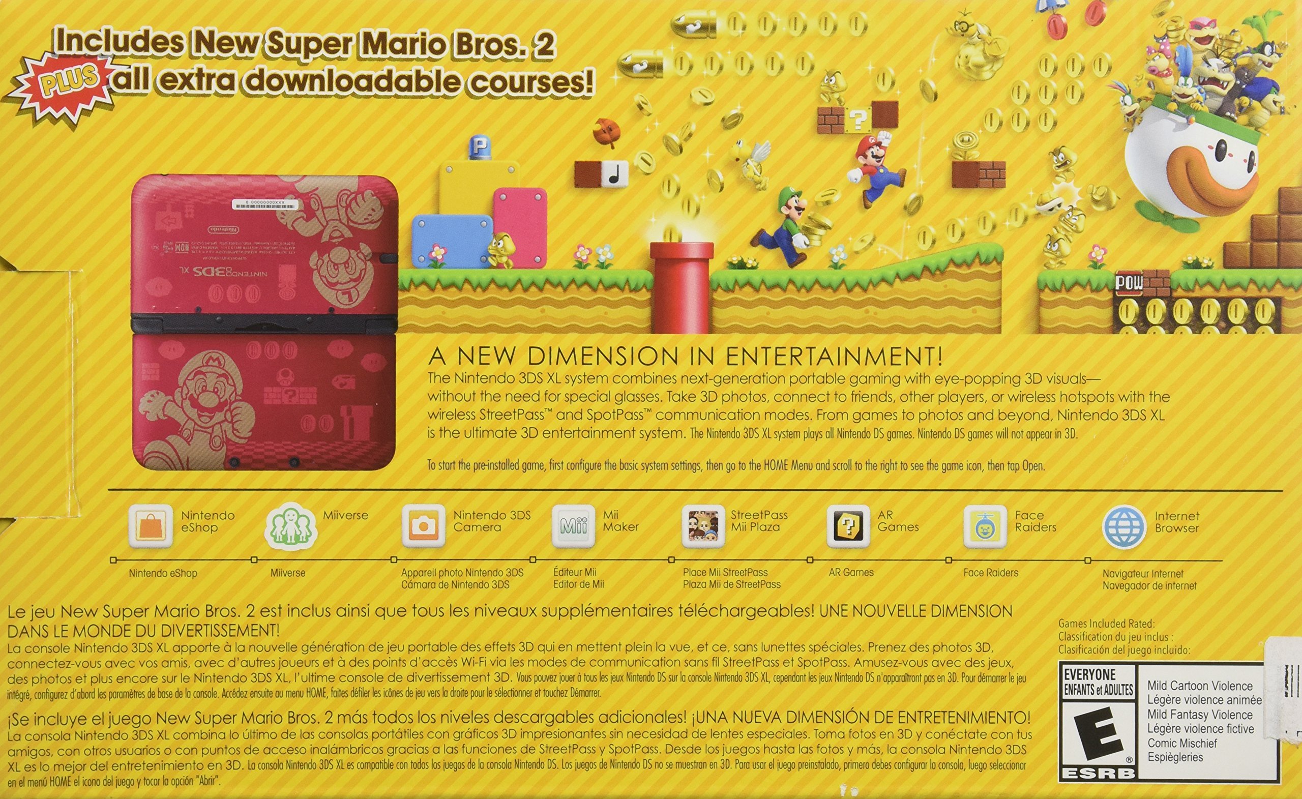 Nintendo 3DS XL New Super Mario Bros 2 Limited Edition (Renewed)