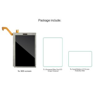 Gorliskl Replacement Top Upper LCD Screen Display for Nintendo 3DS (Top/Upper)，With screen protector.