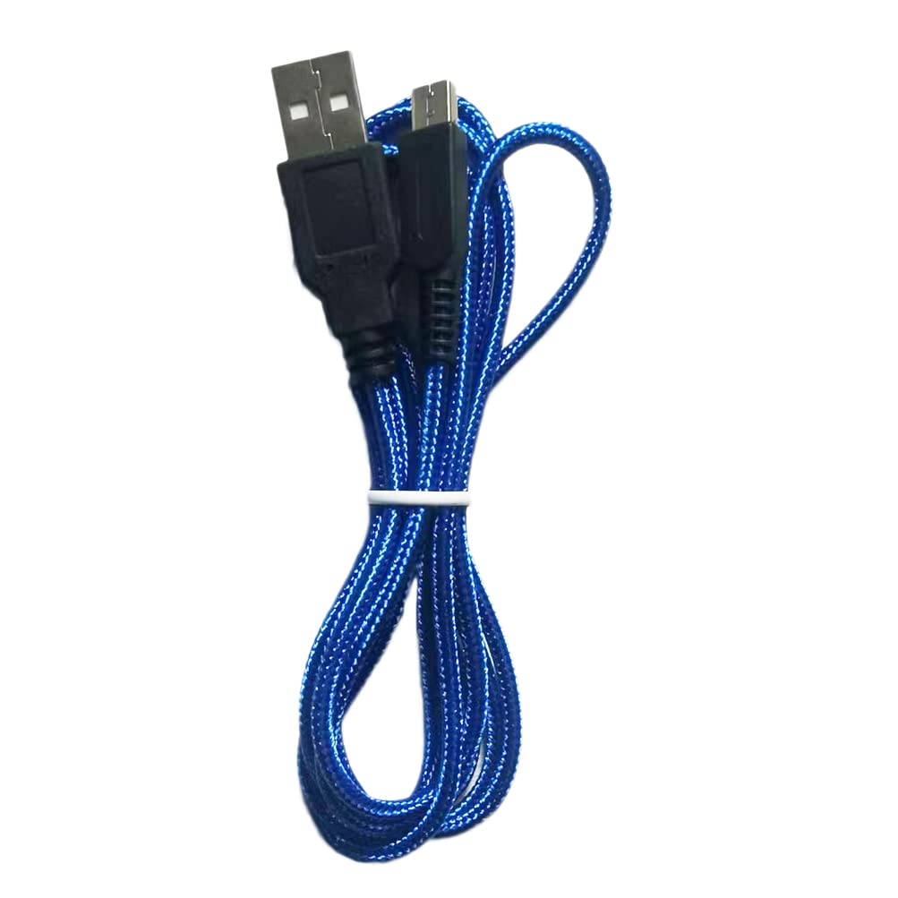 Zigmoon hair Braided 5FT USB Charger Cable for 3DS Power Charging Lead Compatible with Nintendo New 3DS XL/New 3DS/3DS XL,3DS,New 2DS XL,New 2DS/2DS XL/2DS,DSi/DSi XL - Blue