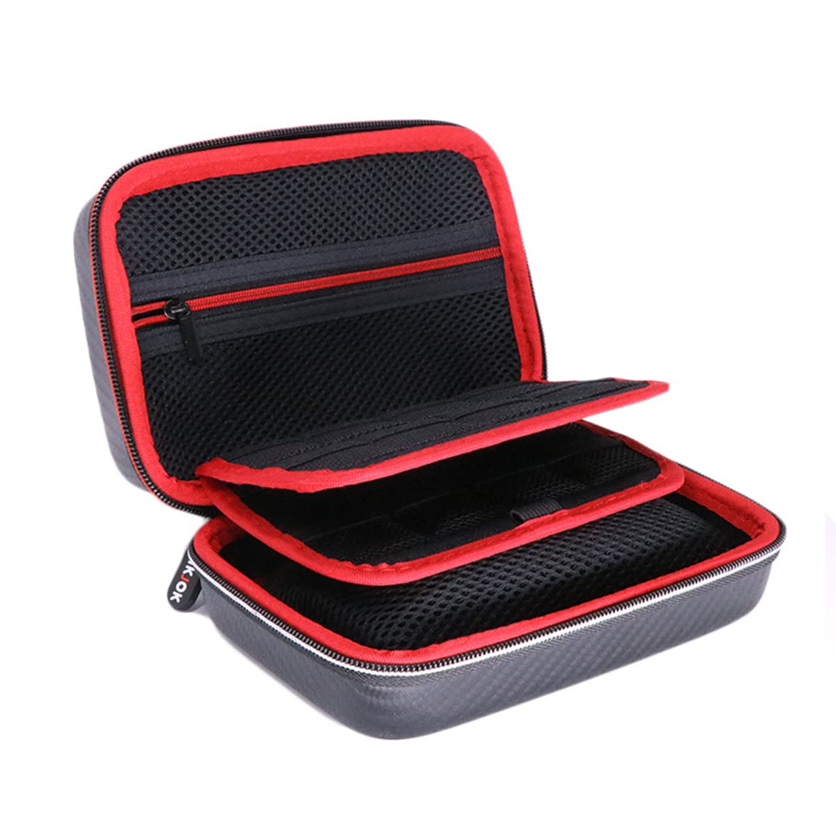 VSEER Carrying Case for New Nintendo 3DS XL / New 2DS XL, Hard Protective Shell Travel Case for Nintendo 3DS/3DS XL/New 3DS/New 3DS XL- [Black/Red]