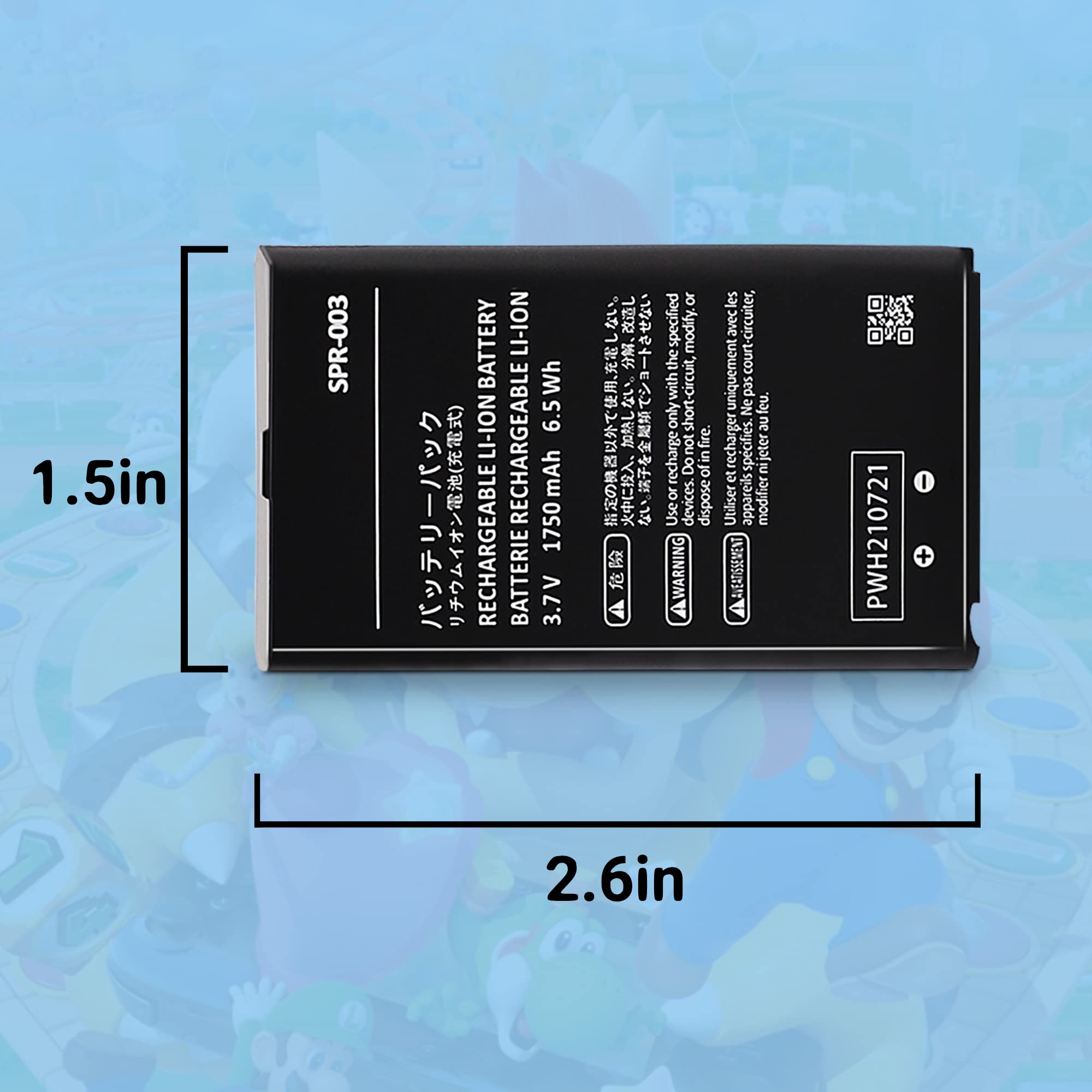 3DS XL Battery Pack, 1750mAh Replacement Rechargeable Lithium-ion Battery SPR-003 Compatible with Nintendo 3DS XL/NEW 3DS XL