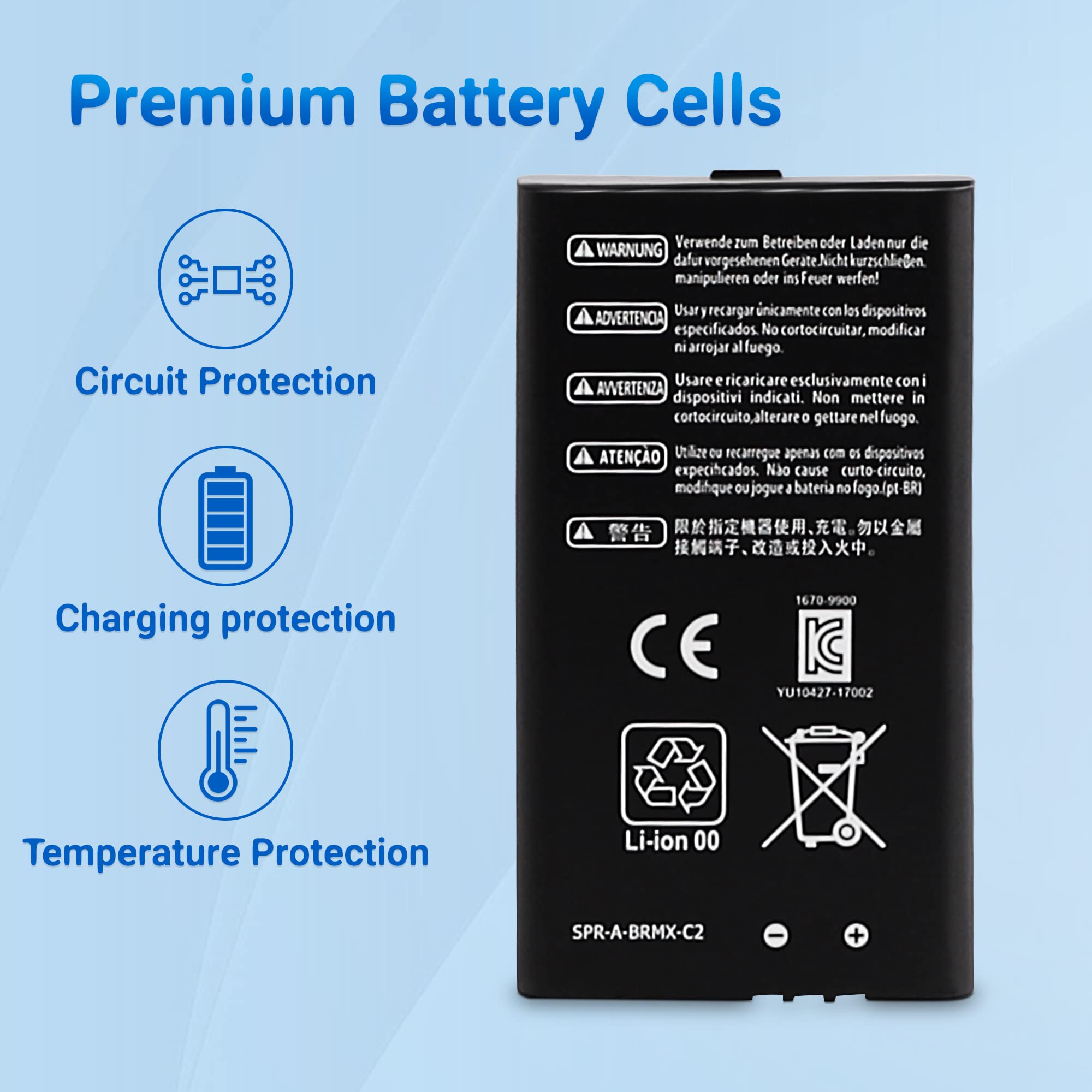 3DS XL Battery Pack, 1750mAh Replacement Rechargeable Lithium-ion Battery SPR-003 Compatible with Nintendo 3DS XL/NEW 3DS XL