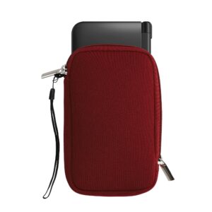 kwmobile carrying case compatible with nintendo 3ds xl - neoprene console pouch with zipper - bordeaux