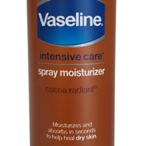 Vaseline Intensive Care Spray Moisturizer For Dry Skin Cocoa Radiant Made With 100% Pure Cocoa Butter 6.5oz (Pack of 6)