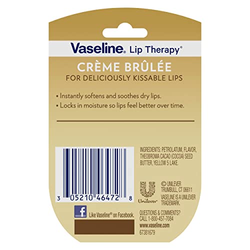 Vaseline Lip Therapy Bundle - Creme Brulee, Rosy Lips & Cocoa Butter, 0.25 Ounce (Pack of 3)