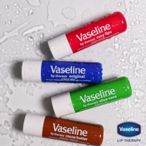 Vaseline Lip Therapy Variety 4-Pack – Rosy Lips + Cocoa Butter Moisturizing Lip Balm with Vitamin E, 0.16 Oz Ea