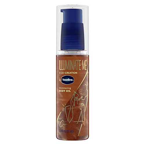 Vaseline Illuminate Me Shimmering Body Oil Created for Melanin Rich Skin, Illuminates Skin with Finishing Touch of Shimmer for Glowing Skin 3.3 oz